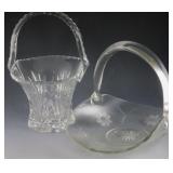 2 Cut Glass Bride Baskets