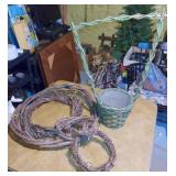 Grapevine Wreaths & Planter Basket