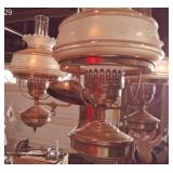 Early American 3 Shade Chandelier-Down light.