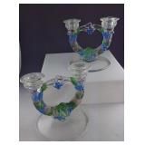 2 Vtg Goofas Glass Dbl Lights