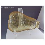 Hazel Atlas Amber Pear Nut Plate