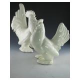 Vtg Rooster & Hen Ceramic Figures