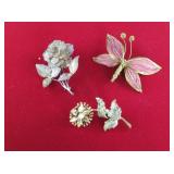 3 Vtg Metal & Enamel Pins