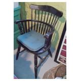 Vtg Blk Nichols & Stone Windsor comb-back Chair