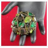 Multi Green Brooch