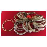 Bunch of Metal Bangle Bracelets