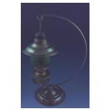 Vtg Brass w/ Green Glass Lantern