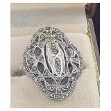 Antique Marcasite .925 SS Ring