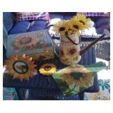 Sunflower Decor+ Water Can, Box, Trivet+