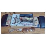 Assortment of Eyeglasses & cases.