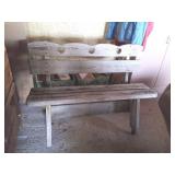 Rustic Picnic Style Bench w/ Hearts