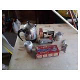 Vtg Kitch- Grater, Wall Can Opener, Measure Cups+