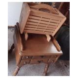 Colonial Side Table w/ Drawer & Magazine Rack