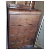 Vtg Tall Veneer Waterfall Dresser