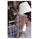2 Brass & Pewter Table & Floor Lamps
