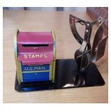 Vtg Mini Stamp Roll Dispenser & Letter Scale