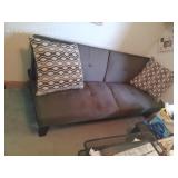 Grey Futon Couch & 2 Pillows