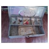 Old Metal Tackle Box w/ Fishing Lures+