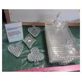 Vtg Bridge Sip-n-smoke Glass Snack Sets