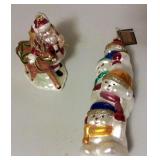 2 Glass Christmas Ornaments