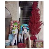New Red Christmas Tree, Batt Op Candles, Tins+