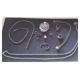 .925 Sterling Chains, Earrings, Rings, Pendant+