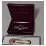 Twelve Watch & Pen Set, Liz Claiborne Bookmark