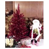 Prelit Re Tree, Santa, Candles, Garland, Decor