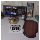 Vtg Schlitz, Bud, Schmidt Beer Signs, LED Billard+