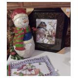 Large Snowman Picture, Statue & Placemats