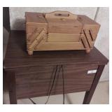 Singer Sewing Machine & Wooden Notion Box