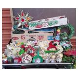 Vftg Christmas Star, LIghts, Ornaments, Garland+