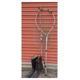 4 Fishing Poles, Goodall Wear King Boots & Net