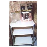Retro Cosco Cart, GE Drip Coffee Maker & Gal Jars