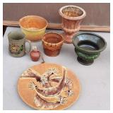 MCM Rooster Plate, Haeger Planters+