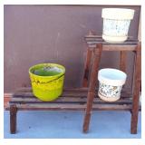 Vtg Cal Orig Drip Pottery, Plant Shelf+
