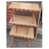 Vtg 3 Tier Wood Shelf/ Table
