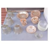 Fire King Peach Lustre Milk Glass & Clear, Shades
