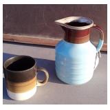 Vtg Pottery Jug & Mug