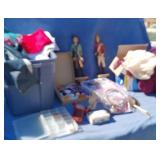 Tote Full of Fabric & Vinyl, Chalkware Soldiers+