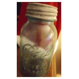 Vtg Blue Ball Quart Jar w/ Aluminum Screw Lid