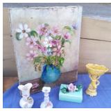 Vtg Enesco Ceramics, Oil Painting