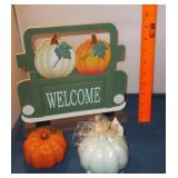 Fall Truck Decor w/ Glass & Wax Pumpkins