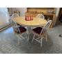 5' Oval Oak/White Table w/4 Chairs