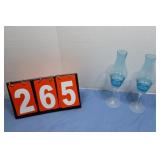 Set of Blue Tea Light Holders