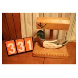Wooden Duck Lamp And Wood Shade