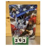 Home of the Free Metal Sign