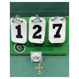 10K Gold Cross W/ Emerald Diamond