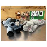 (6) Reg Beanie Babies (2)XL Beanie Babies