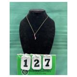 10 karat yellow gold ruby pendant